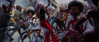 【25-cv-14134】50家跨境店中招！Hip-hop主题插画版权TRO维权，Justin Bua 侵权风险较大！